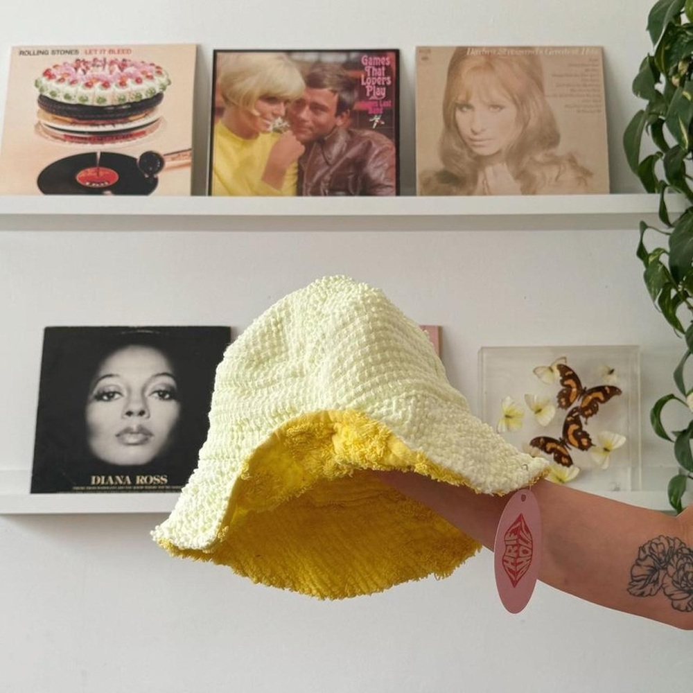 Vintage 1990s Reworked Towel Reversible Bucket Hat